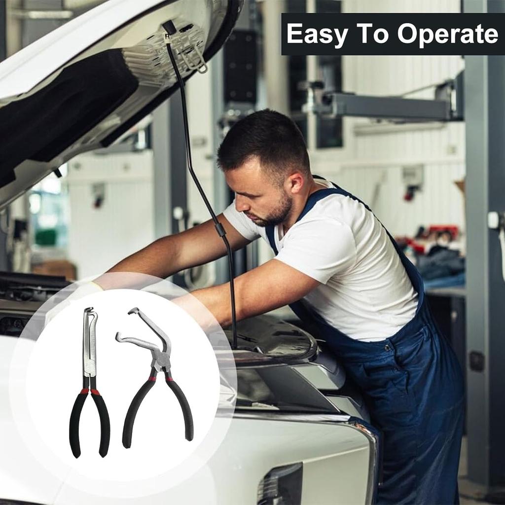 Premium Electrical Disconnect Pliers Set, 8" 60-Degree Electrical Disconnect Pliers For Automotive Connectors & Sensors, Electrical Connector Plier,