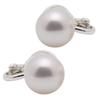 Simple Large Freshwater Pearls 10mm Pearls Soft Touch Earrings Gold or Silver Warranty Card Drawstring Bag Care Cloth Included Made In Japan White Day