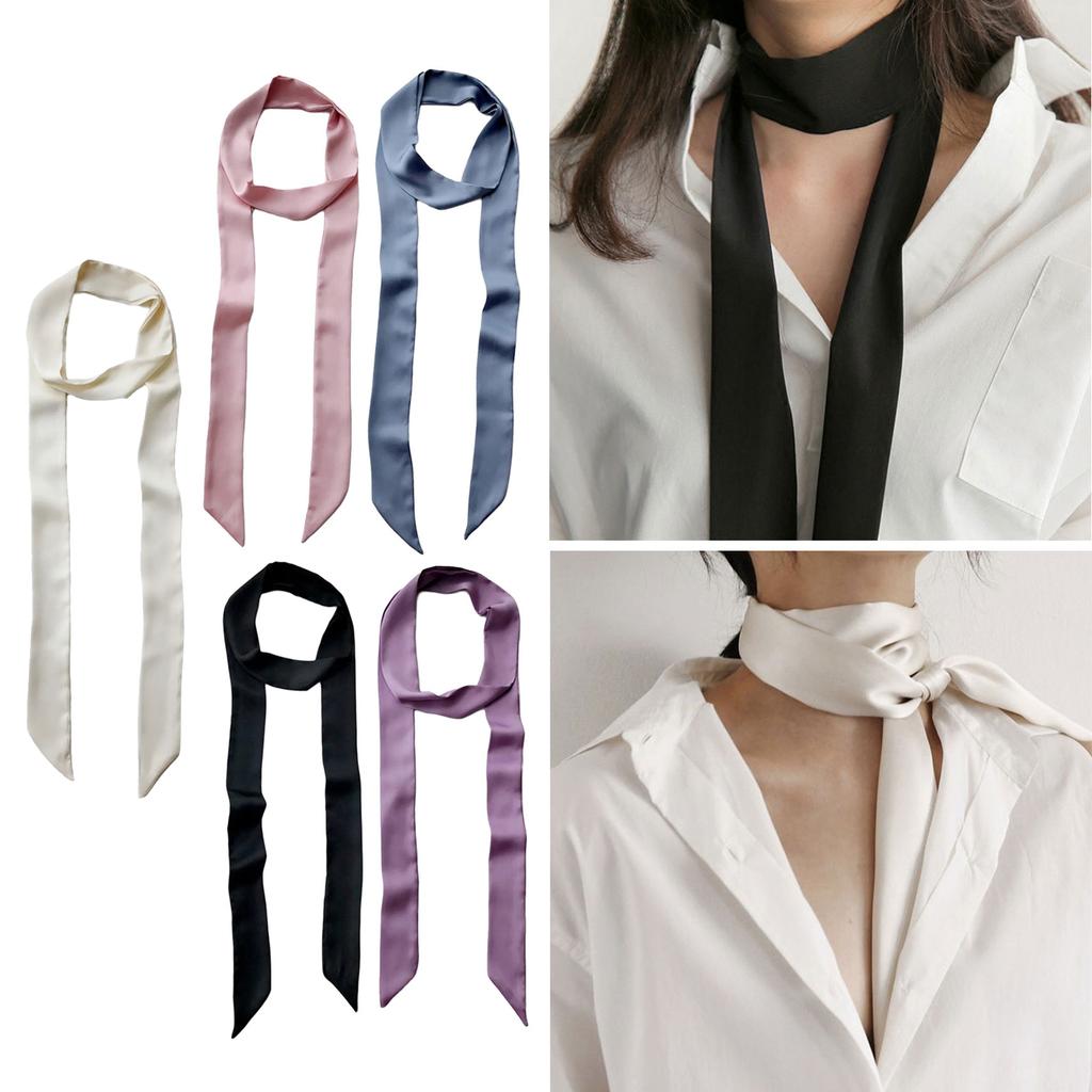Silk Feeling Scarf for Women Skinny Belt Necktie Neck Scarf Girls Photo Props Neckerchief Skinny Scarf Necktie