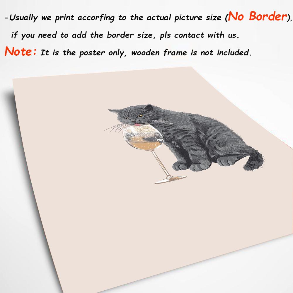 Забавный кот со вкусом шампанского, ленивое лето, холст, картина для любовника кошек, подарки, кухонная настенная художественная картина для гостиной, домашний декор, постер