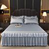 Luxury Lace Bed Skirt Summer Bedspread Solid Satin Rayon Bed Linen Couple Bedding Single Double Queen King Size Bed Sheet