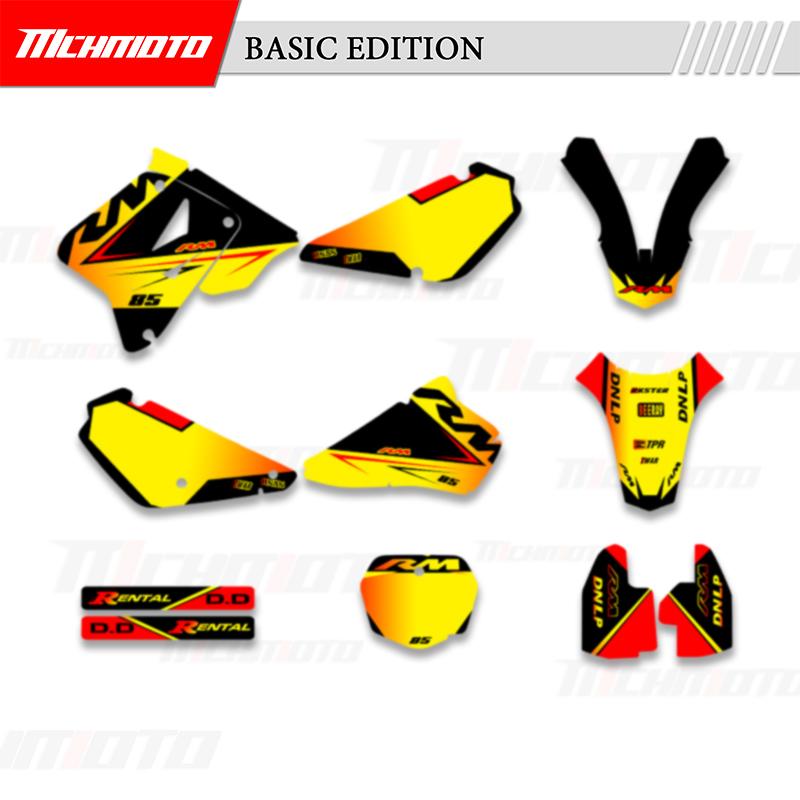 MCHMFG Полный Комплект Графических Фонов Наклеек Стикеры Комплекты Для SUZUKI RMZ85 RM 85 2001-2018 Номер Имя