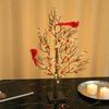Винтажное светящееся дерево с птицами Светодиодная лампа-елка Регулируемые ветви Теплые светящиеся ветви Хэллоуин Рождественские украшения
