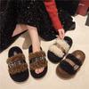 Fashion 2024 Winter Women's Thick Bottom Belt Buckle Slippers Outdoor New Round Head Warm Plush Cotton Slippers
