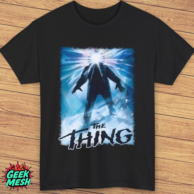 Monster Shape Black Tshirt Classic Horror Movie Mens Tshirt Summer New Mens and Womens Casual Fashion Tshirt