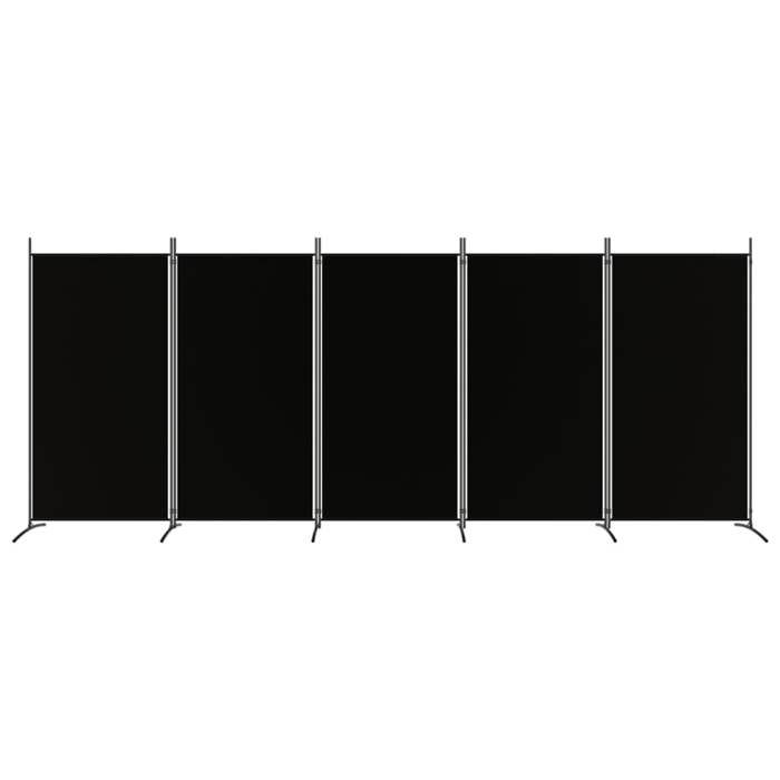 VidaXL Room Divider 5 Panels Folding Room Separator Privacy Screen Partition Living Room Decoration Black 350269