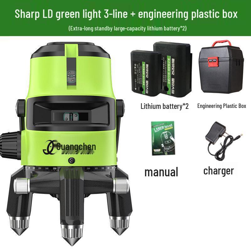 Высокоточный лазерный уровень с зеленым и синим светом, инфракрасный - 2, 3 или 5 линий, яркий свет для улицы, автоматическое выравнивание
