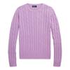 Polo Solid Color Cable Knit Sweater Women Sweater Purple WMPOSWENC020691-500