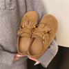 New Autumn Versatile Platform Beaded Tassel Boken Beanie Shoes Single Shoes All-inclusive Boken Shoes Women