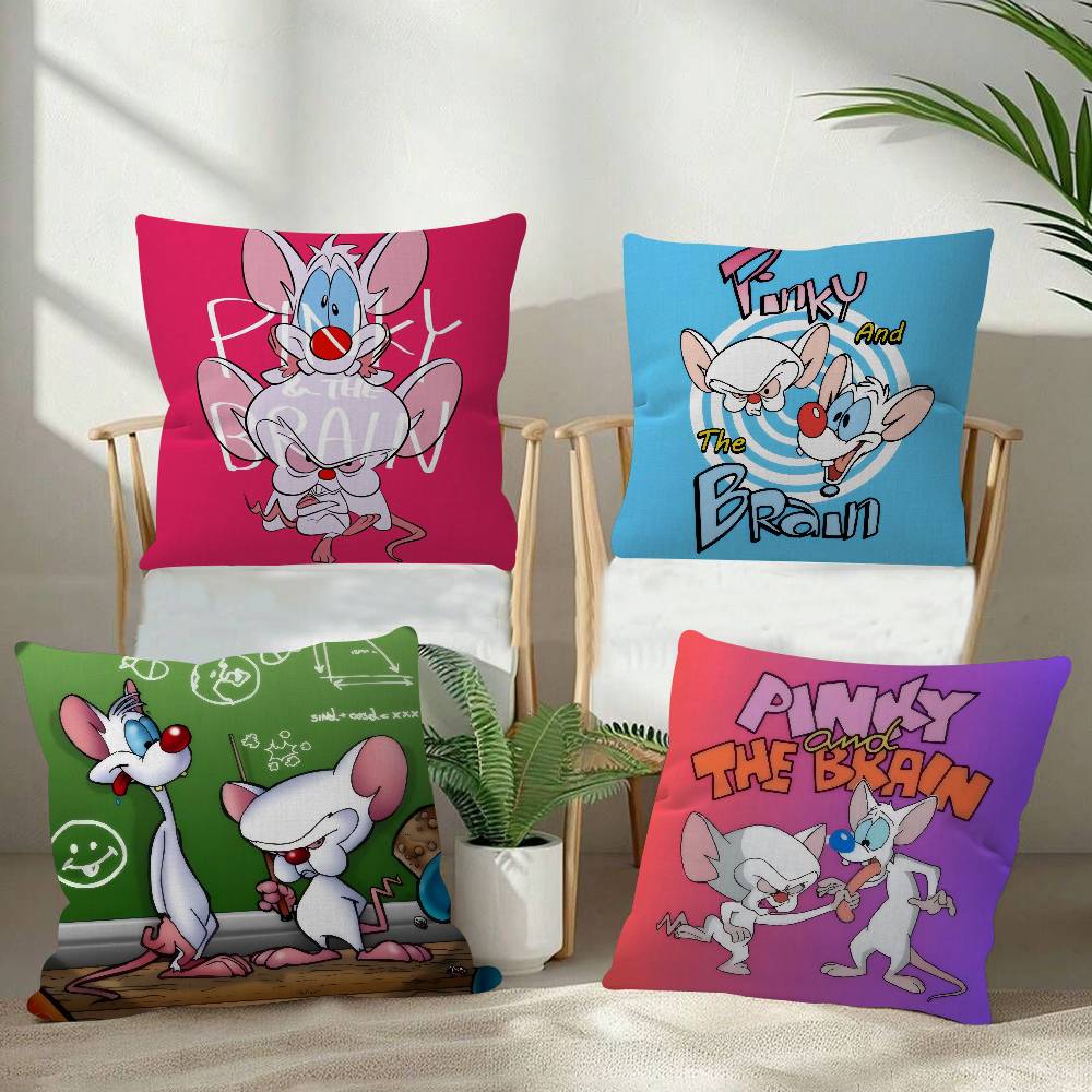 Cartoon Pinky and the Brain Office Cushion Pillowcase Car Cushion Cover45X45CM Lumbar Pillowcase Sofa Pillowcover