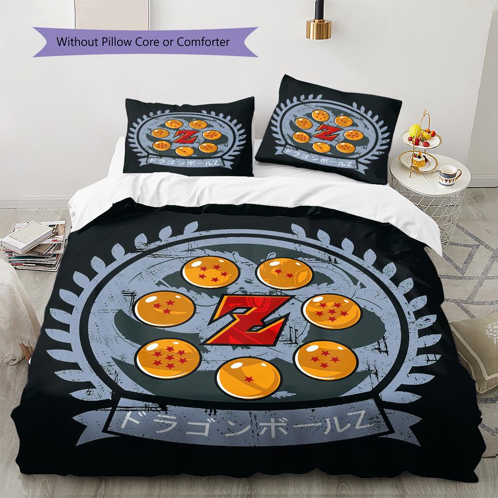 Постельное белье с рисунком DRAGON BALL, Комплект с одеялом, Пододеяльник, Наволочка, Домашний подарок на день рождения (1 пододеяльник + 2 наволочки, без наполнителя)