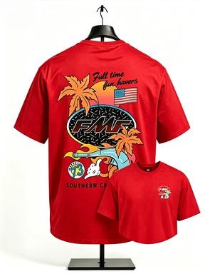 Vintage TShirt Palm Sunset Surf Graphic 2026 New Unisex Tee Retro Back Print Gift For Him Casual Oversized Summer Outfit Top