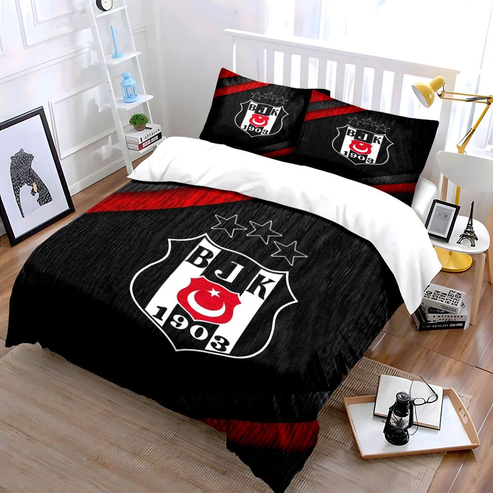 "Black Red BJK 1903 Bedding Set" Bedding Duvet Cover Set Duvet Cover Pillowcases (1 * Duvet Cover 2 * Pillowcases, without duvet insert)