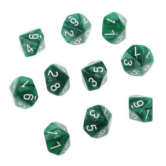 10 шт. Многогранные кубики D10 однотонные для ролевой игры TRPG, реквизит для вечеринки, подарок