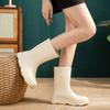 Retro Rain Shoes Short Boots Women's Platform Water Boots New Water Shoes Non-slip Water Boots Medium Tube Thermal Cover Shoes