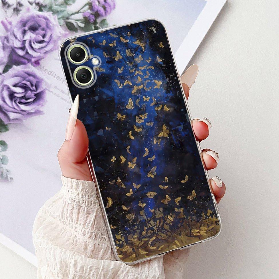 Чехол для Samsung A05 Прозрачный Милый Кот Модный Цветочный Крутой Расписной Задний Чехол Для Телефона Samsung Galaxy A05 SM-A055F SM-A055M