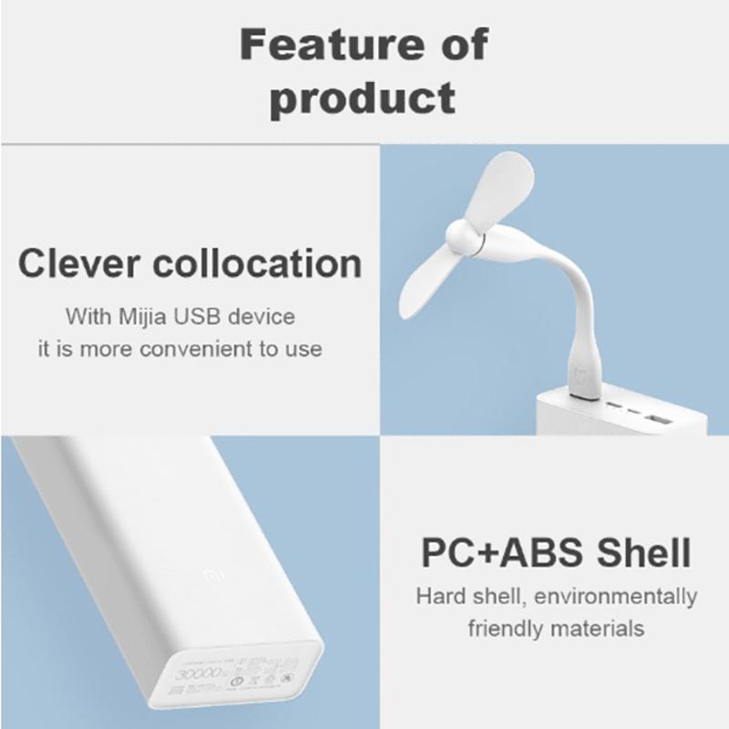 Xiaomi Mi Powerbank 3 30000 мАч Тип C 18 Вт Быстрая зарядка