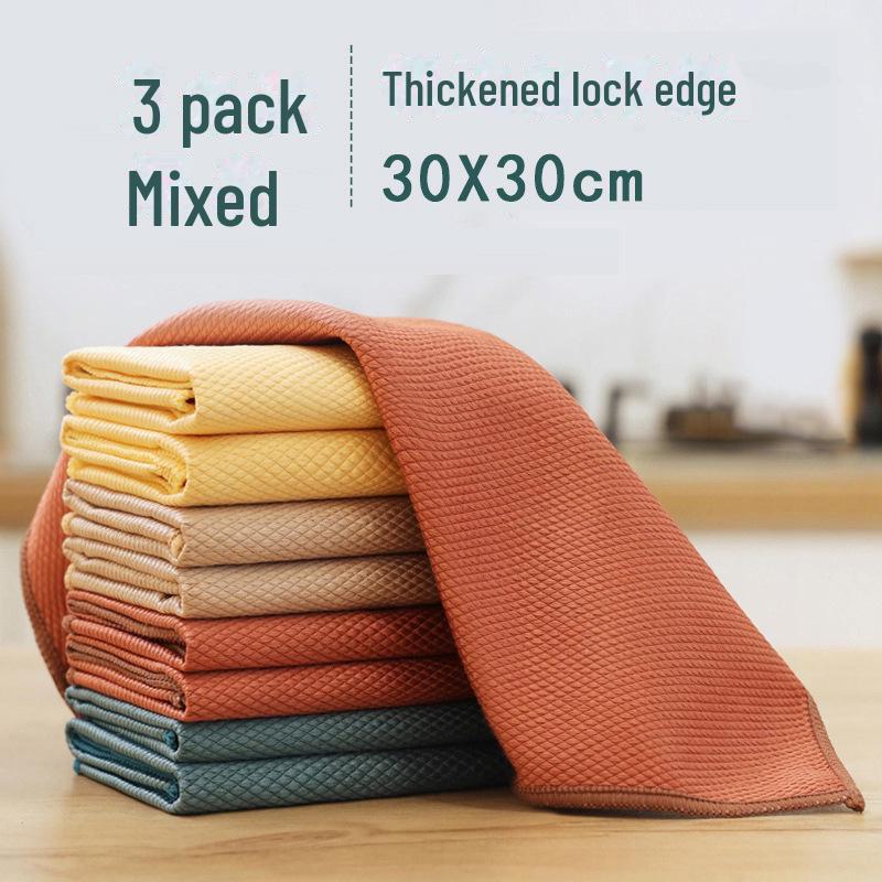 Улучшенная утолщенная ткань из рыбьей чешуи: Впитывающая безворсовая микрофибра для очистки зеркал без разводов