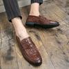Модные мужские кожаные мокасины с крокодиловым узором, мужские туфли для свадебной вечеринки, роскошные благородные элегантные туфли для мужчин, мокасины
