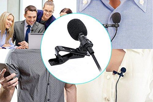 High Performance Mini Clip Condenser Recording Compatible with Smartphones and Clip and Other Also Compatible with Black Microphone, Microphone,