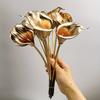 5/10 шт. Искусственные цветы Домашнее украшение Золотая калла Пластик Гостиная Настольный декор Украшение цветами для свадебной вечеринки