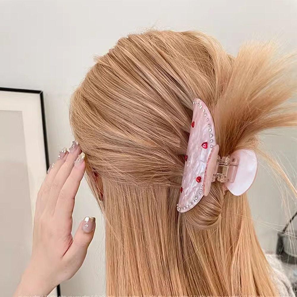 Hair Clip Acetic Acid Hair Clip Rhinestone INS Shark Clip Love Heart Hair Claw Hair Accessories