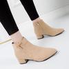 Fashion Autumn Winter Pointed Toe Booties Elegant with Medium Heels Female Short Shoes Suede Goth Footwear New In Women's Ankle Boots