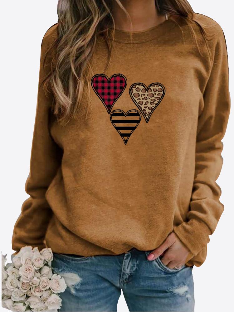 Зимние женские топы с принтом LOVE, футболка, женская повседневная толстовка с круглым вырезом и длинными рукавами, блузка больших размеров, плюшевый свитер