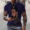 Round Neck 3D Marvel Black Panther Printed Casual Short Sleeved Men's T-shirts - Soft Medium Stretch Polyester Fabric Summer Relaxed Fit Clothing
