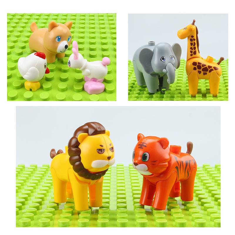 Крупные Строительные Блоки Животные Аксессуары Ферма Зоопарк Верблюд Кенгуру Кошка Лев Коала Фламинго Образовательные Игрушки Для Детей Подарки