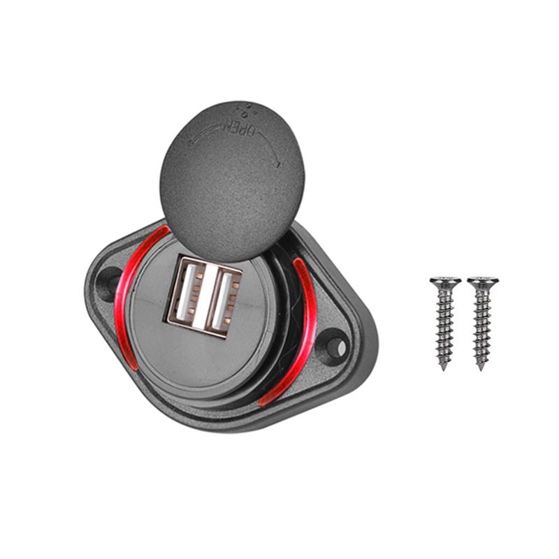 3.1A Dual USB Car Charger 12-24V Phone Charging Power Socket Adapter Panel for RVs Buses Motorbike Boat ATV UTV Camper Caravans