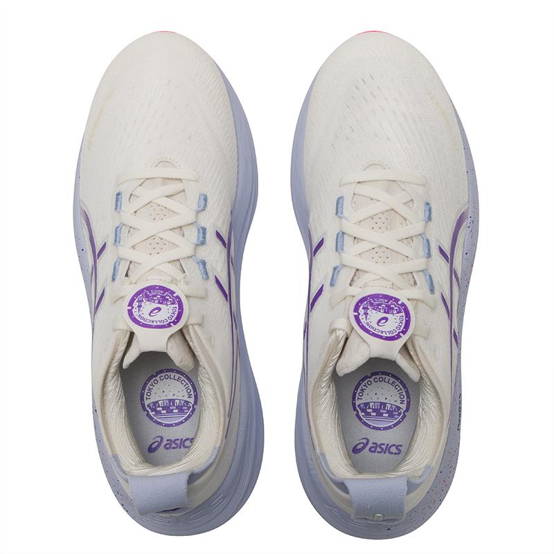 Asics GEL Nimbus 27 Тканевые Дышащие Кроссовки для Бега на Длинные Дистанции Спринта Мужские Белые 1011C120-500