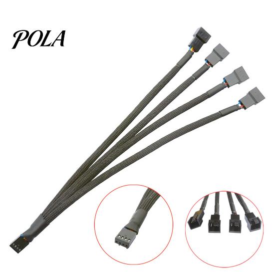 Cooling Fan Cable 4Pin Computer Adapter 4-in-1 CPU Tinned Copper Cooler Patch Cord Accessories