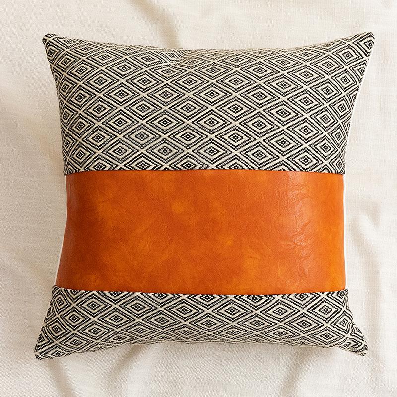 1 шт., чехол для подушки 45*45 см, наволочка с узором Argyle для гостиной, дивана, украшение для дома, декор для поясницы, наволочка из искусственной кожи