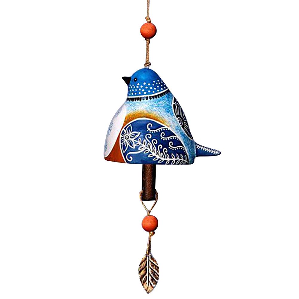 Cute Bird Bell Chimes Bird Bell Wind Chimes Hanging Rustic Wind Chime for Wall Window Door Garden Decoration Bird Pendant