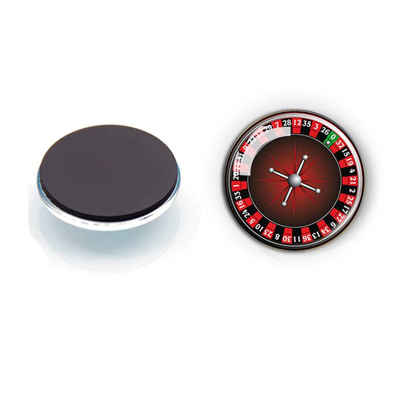 Casino Roulette Wheel Fridge Magnet, Time Gem Gambling Decor Soft Magnetic 30mm
