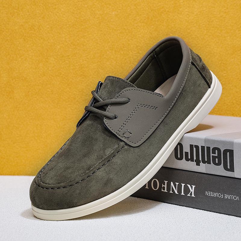 Модные мужские лоферы на плоской подошве 2025 Замшевые туфли на плоской подошве Удобные Нескользящие Модные лоферы Винтажные Трендовые Уличные Повседневные Деловые туфли