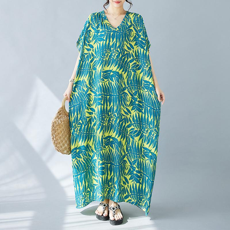 DIMANAF 2024 платье больших размеров женская одежда летний сарафан с v-образным вырезом богемный цветочный принт элегантное женское свободное платье макси больших размеров