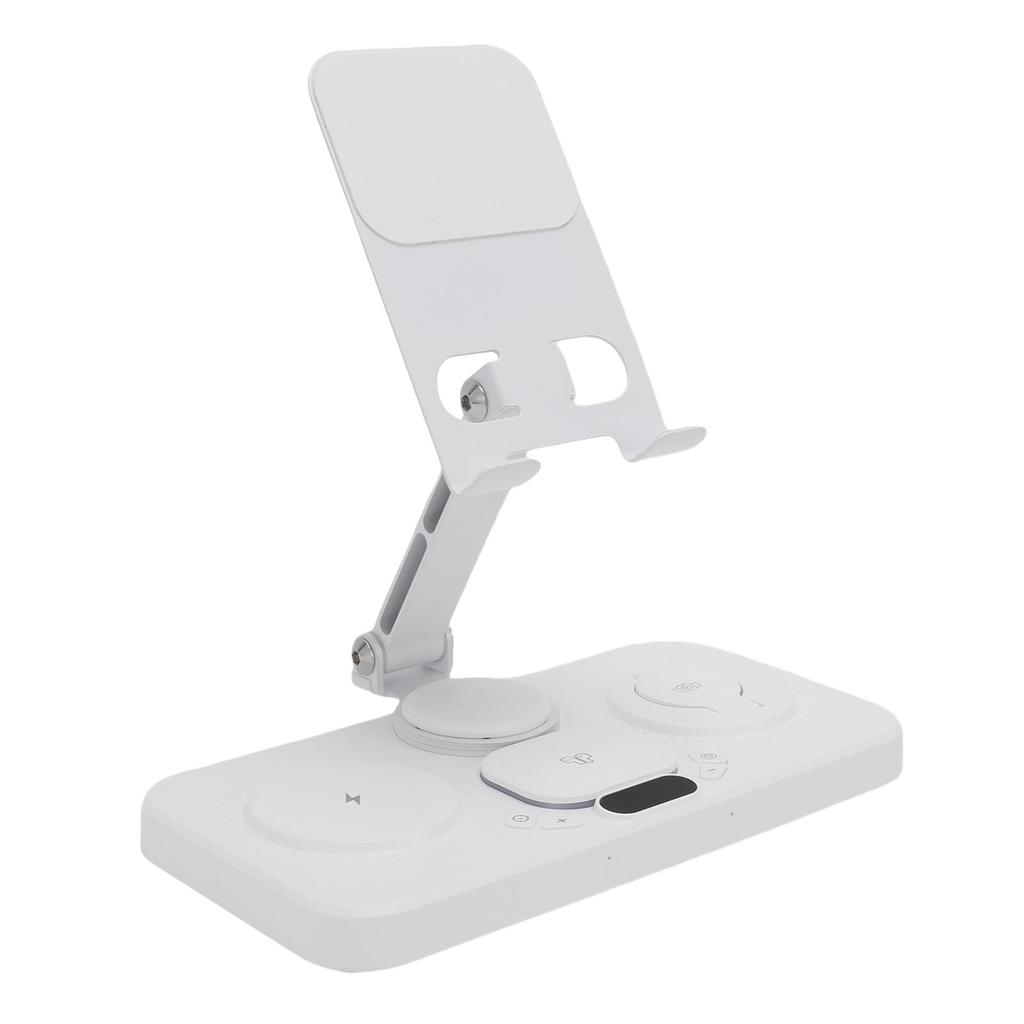 Беспроводное устройство 6 в 1 для устройства с будильником и 6-цветной подсветкой, 15 Вт, складная проводная зарядная станция