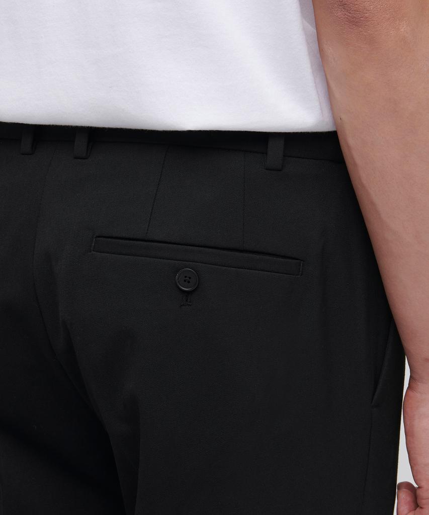 MUSINSA STANDARD Tapered Hidden Elastic Waist Length Slacks [Black]