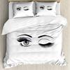 Open One Eye Close One Eye3Pcs Bedding Sets 3D Digital Printing Custom Quilt Duvet Cover Set  Home Queen King Quilt Pillowcase
