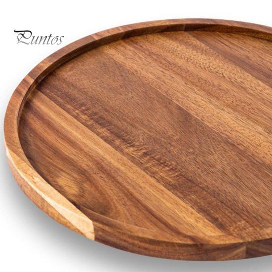 Деревянная подставка для торта и фруктов, круглый декоративный поднос для журнального столика с приподнятыми краями, кухонное сервировочное блюдо для вечеринок