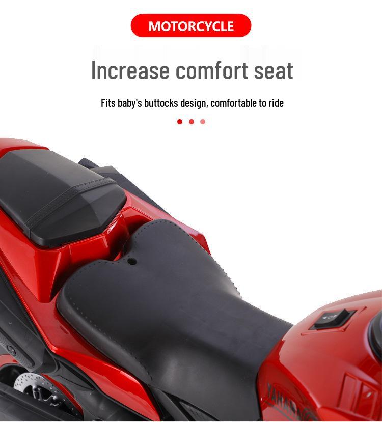 Детский двухместный перезаряжаемый двухколесный электромотоцикл с музыкой