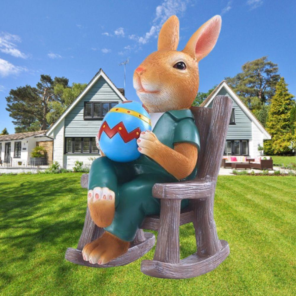 Кресло-качалка в виде яйца «Фестиваль кролика», фигурка милого животного, книжная полка, шкаф