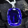 AAA++ CERTIFIED 141.7 Ct Sapphire 925 Sterling Silver Blue Gems Cushion Pendant MY-PD-126-NS