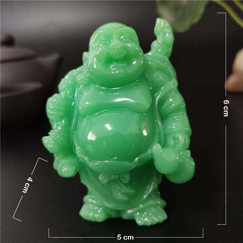 Glowing Laughing Buddha Statue Sculpture Man-made Jade Stone Home Decoration Feng Shui Lucky Maitreya Buddha Statues Figurines