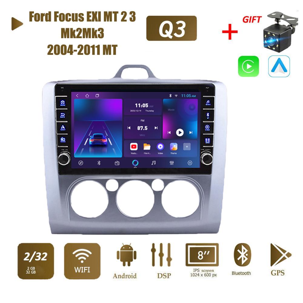 icreative Автомобильное радио на базе Android для Ford Focus EXI MT AT 2 3 Mk2 Mk3 2004-2011 с кнопочной ручкой, мультимедийный плеер, навигация, GPS Carplay 2 + 32 ГБ