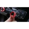 For BMW X1 F48 2016-2020 Aluminum alloy red console AC CD knob ring trim 3pcs