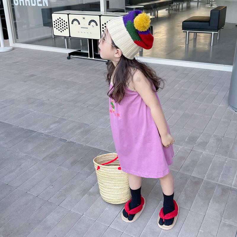 Летнее повседневное платье без рукавов для девочек, крутое пляжное платье для девочек