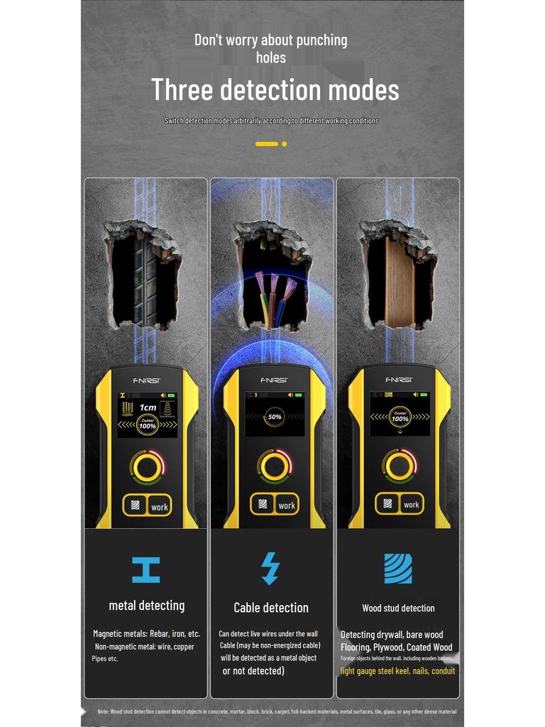 FNIRSI WD-02 Высокоточный многофункциональный детектор стен для проводов, металла и арматуры